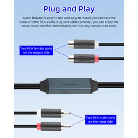 YANBORONSN RCA Noise Lsolator, Ground Loop Lsolator, Automotive Amplifier Noise Filter，hum Eliminator，for Stereos Places Such as car Stereos and Home Stereos