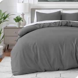 Bare Home Luxury 3 Piece Duvet Insert + Duvet Cover Set - Premium 1800 Ultra-Soft Brushed Microfiber - Easy Care (Twin/Twin XL, Grey)