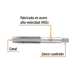 Truper MT-1/2X20, Machuelo semicónico 1/2", Paquete con 1 pieza