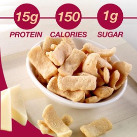 ProtiDIET High Protein White Cheddar Crisps - Gluten Free, Low Sugar with Fiber - Healthy Snacks for Adults - Crispy Treats for Guilt-Free Snacking - 7 Pouch Protein Snacks