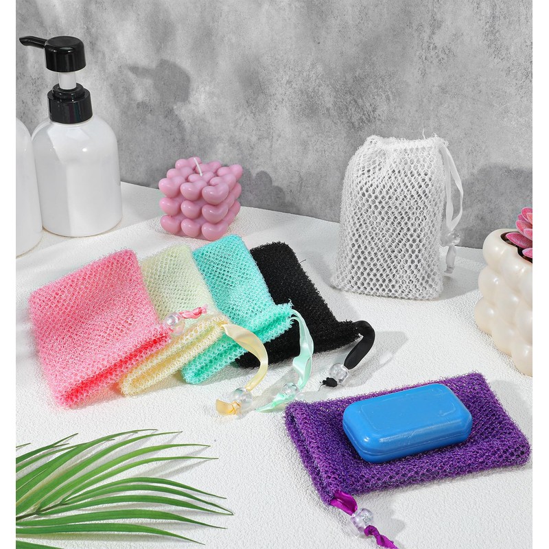 6Pcs Soap Bags for Soap Bars, Bar Soap Holder for