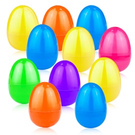 12 PCS 3.4" Jumbo Filled Easter Eggs Magic Bean Cubes Toys, Stress Relief Fidget Spinning Puzzle Toys Brain Teaser Game Kids Boys Girls Easter Basket Stuffers Filler Plastic Eggs Hunt Party Favor Gift