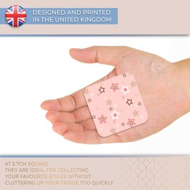 Destination Vinyl ltd Fridge Magnet - Cute Pink Girls Star Pattern Print for Office, Cabinet and Whiteboard, Magnetic Stickers, 44801