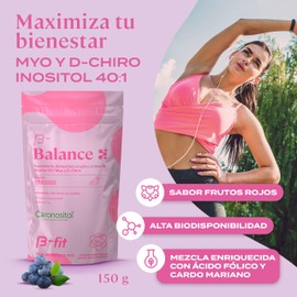 B-FIT B Myo Inositol y D Chiro Inositol - Suministro para 1 Mes 30 Servicios - Fórmula 40:1 - Alta Biodisponibilidad - Sabor Frutos Rojos - Mezcla Enriquecida con Ácido Fólico y Cardo Mariano