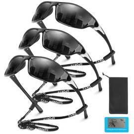 CLIUNT Polarized Cycling Sports Sunglasses, 3Pcs UV400 Protection Running Sunglasses for Men Women, Wrap Around Sunglasse, Sports sunglasse, Ski sunglasse for Cycling Fishing Driving
