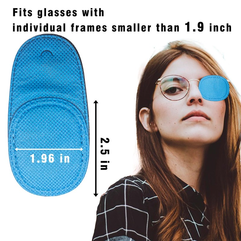 2 Pack Eye Patch for Glasses, Reusable Left & Right