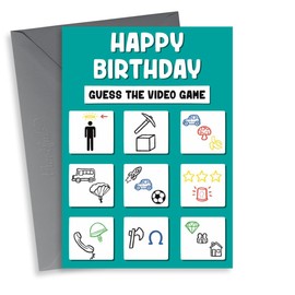 Fun Birthday Card - Guess The Video Game - Gamer