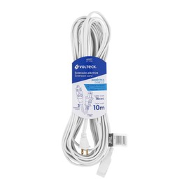 Volteck ED-10BR, Extensión eléctrica doméstica 10 m blanca con clavija recta