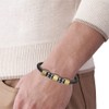 Van Heusen Men Braid Leather Bracelet with Three Stainless Steel