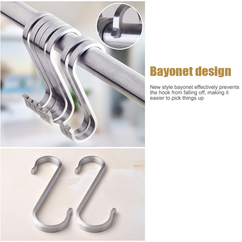 WEERSTONE Pack of 16 S Hooks Stainless Steel S-shaped Hooks