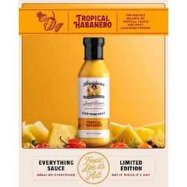 Louisiana Pepper Exchange Tropical Habanero Pepper Sauce – Sweet & Spicy with Mango and Pineapple, Gluten-Free, 12 Fl Oz (2 pack), Limited Edition