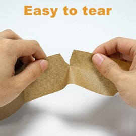 Ealyder Tape Brown Kraft Paper Packing Tape 2 Inch x 55 Yards – Easy Tear Eco-Friendly Writable Biodegradable for Shipping, Sealing, Packaging and Moving, 1 Roll