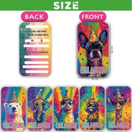 ZELAITE Pack of 12 Children's Birthday Invitation Cards for Girls and Boys, Animal Invitation Cards, 6 Animal Motifs, Birthday Invitations with 12 Envelopes (E)