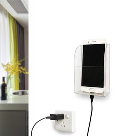 Yoillione Wall Mounted TV Remote Control Holder Support Phone Charging,TV Remote Organiser Remote Control Phone Holder,TV Remote Control Storage Box for Air Conditioner,TV(2 Compartments)