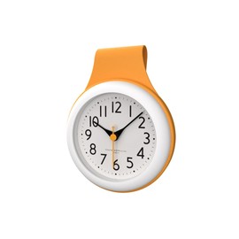 AMIUKON Bathroom Clock, Waterproof Clock, Shower Digital Clock, Wall Clock with Suction Clock, Silent, Waterproof, For Bathroom, Kitchen, Bath, Home, Stylish, Simple, Interior (Orange)