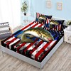 HOSIMA Big Pike Fishing Fitted Sheet,Bass Fish American Flag Pattern