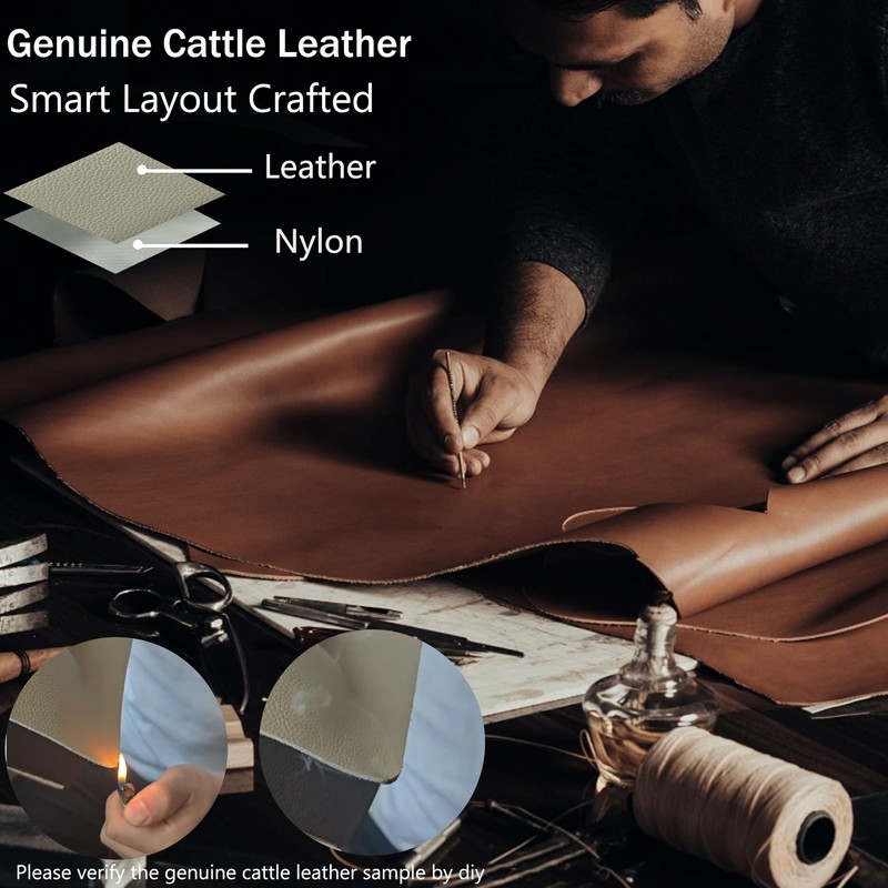 JLDAdornGo Wallet for Men RFID Slim Trifold Genuine Cattle Leather