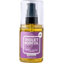 LET'S COCO Violet Body Oil - Reafirma, hidrata e ilumina, Skin Let's Coco - Delicioso aceite corporal que humecta y regenera tu piel - Tratamiento para nutrir, suavizar, reafirmar e iluminar la piel apagada y seca (100ml)