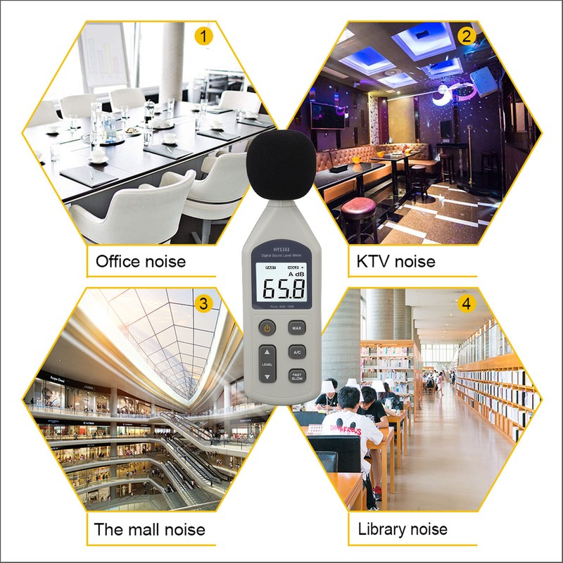 Decibel Meter High Accuracy LCD Screen 30 to 130dBA 5V