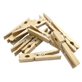 Hitefu 50 Pcs Gold Wooden Clothespins, 2.83 Inch Colored Cloth Pins, Strong Springs Clothpins for Baby Shower, Hanging Clothes, Decor