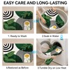 4Pcs Green Bathroom Sets with Shower Curtain and Rugs, Mid