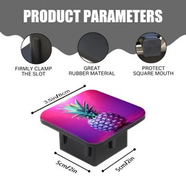 Hitch Cover Fits for 2-Inch Hitch,Vibrant Pineapple with Neon Purple Background Rubber Trailer Hitch Cover Tube Plug Insert,Car Exterior Accessories, Receiver Tube Hitch Plug