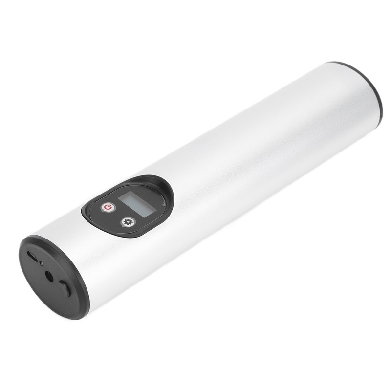 Cordless Air Pump Portable Multifunctional Rechargeable Digital Display Lighting InflatorSilver