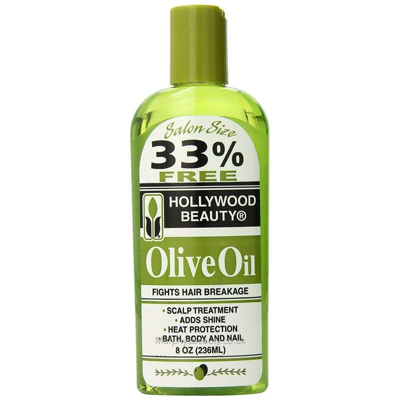 Hollywood Beauty Olive Hair Oil, 8oz Bottle, Also for Bath,