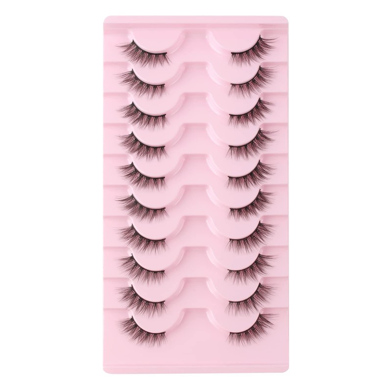 Glowing Win Half Eyelashes, Natural Artificial Eyelashes, 10 Pairs, Cat