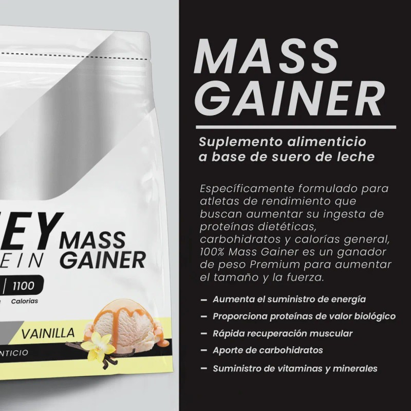 Suplemento Polvo Psn Whey Protein Mass Gainer 27kg Vainilla
