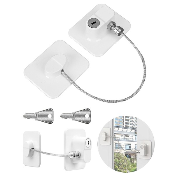BNREOZA 2 Pieces Fridge Lock, Child Door Lock, No Drilling