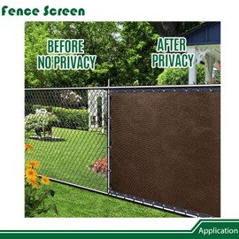 Goleray Privacy Fence Screen 6'x10' Outdoor Mesh Fencing Panels Temporary Fence Covering Privacy Windscreen Shade Net Covers for Backyard Garden Pool Wall, Brown