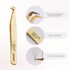 Curacoro Lash Tweezers, Fiber Tip Grip (Gold, Give Me the