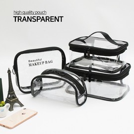 Set of 4 transparent cosmetic pouches Transparent pouch