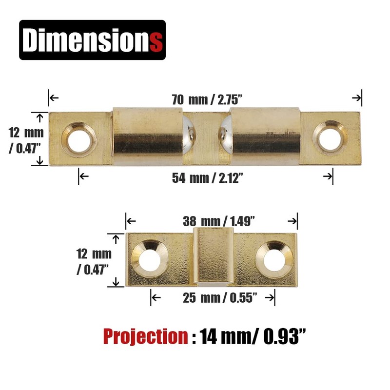 JQK Cabinet Door Catch, Closet Ball Tension Latch, Solid Brass