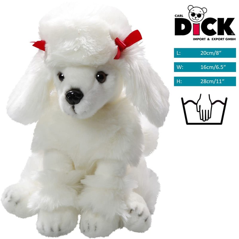 Carl Dick Poodle white, 11 inches, 28cm, Plush Toy, Soft