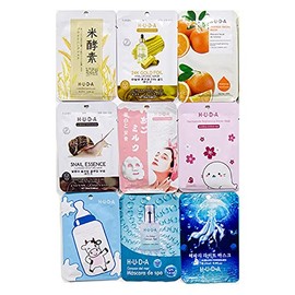 Universo en Linea SUPER PACK 10 MASCARILLAS SURTIDAS HUDA NEW AXIU COLAGENO, PEPTIDOS, ACIDO HIALURONICO ANTI EDAD HIDRATANTE                         