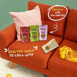 Vanaaj Water Lily Pops – Roasted Foxnuts Snack | 4 Flavors: Peri Peri, Cream & Onion, Mint Masala, Tangy Cheese | Crunchy, Low Calorie, Contains Protein | Plant-Based Ingredients | 0.8oz x 4 Variety Pack