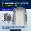 Five Oceans 316 Stainless Steel Clamshell Vent Cover, Base 6-Inch