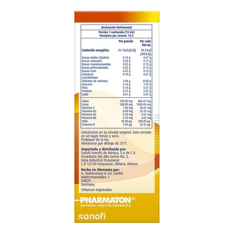 Jarabe Con Lisina Complete Kids Sabor A Frutas 200ml Pharmaton