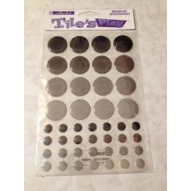 EK Success Sticko STICKO TILE'S PLAY MOSAIC STICKERS BLACK GRAY CIRCLES PLASTIC BLACK GRAY CIRCLE