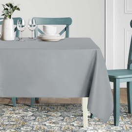 Kapwall Outdoor Tablecloth, Washable, 137 x 240 cm, Grey Garden Tablecloth, Table Cloth for Outdoor, Garden, Wedding