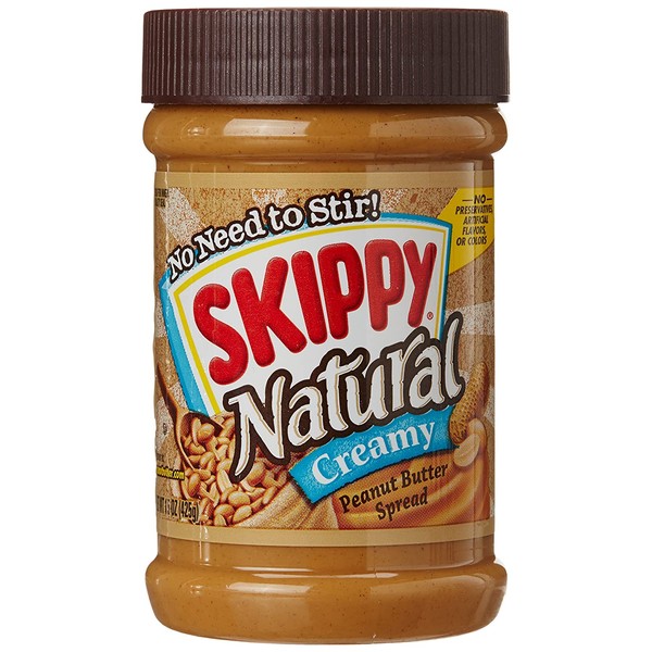 Skippy Creamy Natural Peanut Butter Spread, 15 oz