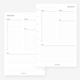 Half Letter Undated Daily No.03 Planner Insert 8-Disc Agenda Refill for Levenger Circa Junior, Arc by Staples, TUL Junior 5.5 x 8.5 in