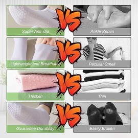 BOOSEN 8 Pares Calcetines de Yoga, Calcetas Antideslizantes para Pilates, Calcetines Danza para Mujer, Adecuados para Deportes de Interior, Trampolín, Fitness, Ballet, Varios Colores