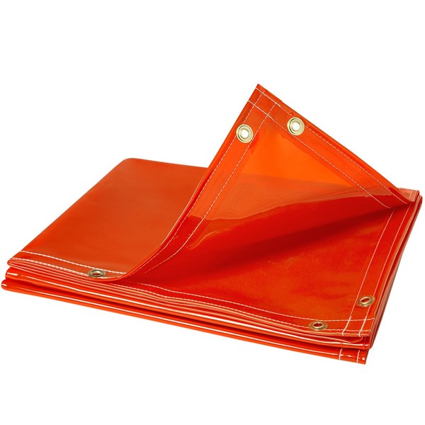Steiner 338-6X6 Arcview 14 Mil Flame Retardant Tinted Transparent Vinyl Welding Curtain, Orange, 6' x 6'