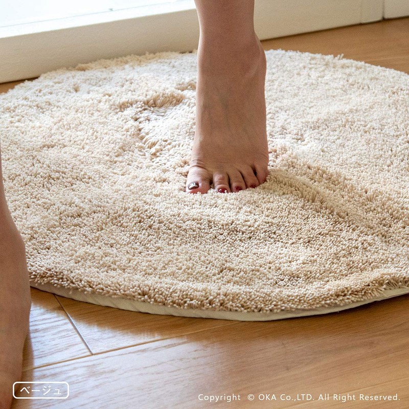 OKA Easy Dry Moon Bath Mat, Diameter 27.6 inches (70