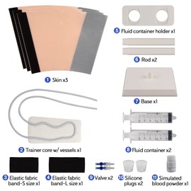 SimCoach Phlebotomy and Venipuncture Practice Kit, Wearable & Detachable IV Practice Trainer Kit, IV Start Kit for Injection Training, Medical Education
