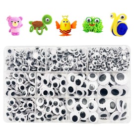 Lifetop 780PCS Black Wiggle Googly Eyes Self Adhesive, Small & Large Googly Eyes 6mm 8mm 10mm 12mm 15mm 18mm 20mm for DIY Crafts Doll Making Holiday Decorations