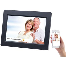 Somikon Digital Photo Frame: WiFi Picture Frame with 10.1 Inch IPS Touch Screen & Worldwide Image Upload (Digital Picture Frame Seniors, Electronic Picture Frame, Easy Operation)